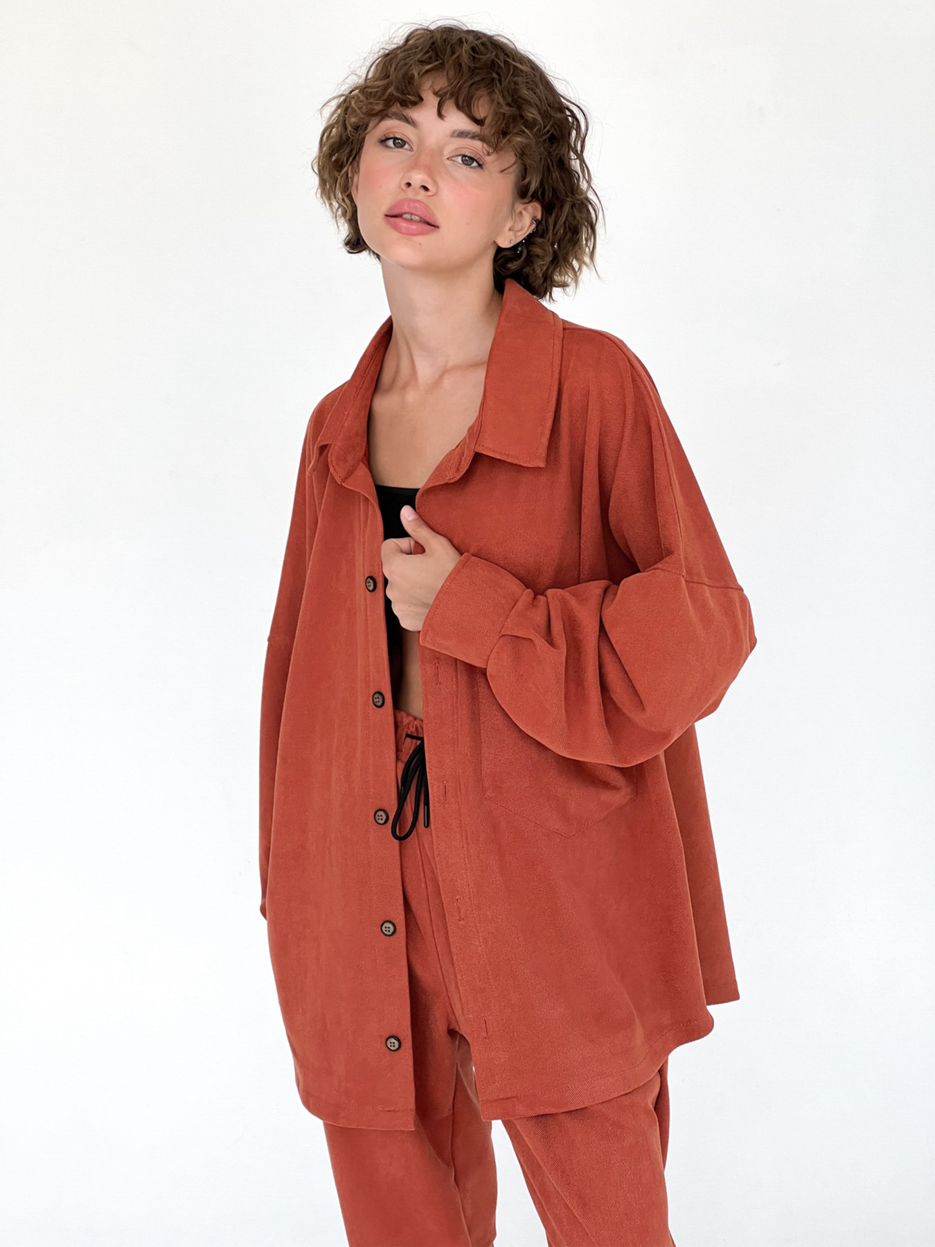 Сорочка повсякденна IJ модель ij-sorochka-zamsh-cegla Фото