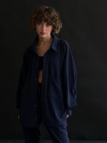 Рубашка повседневная IJ модель ij-sorochka-zamsh-blue Фото