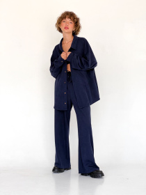 Палаццо IJ модель ij-pants-wide-zamsh-blue Фото