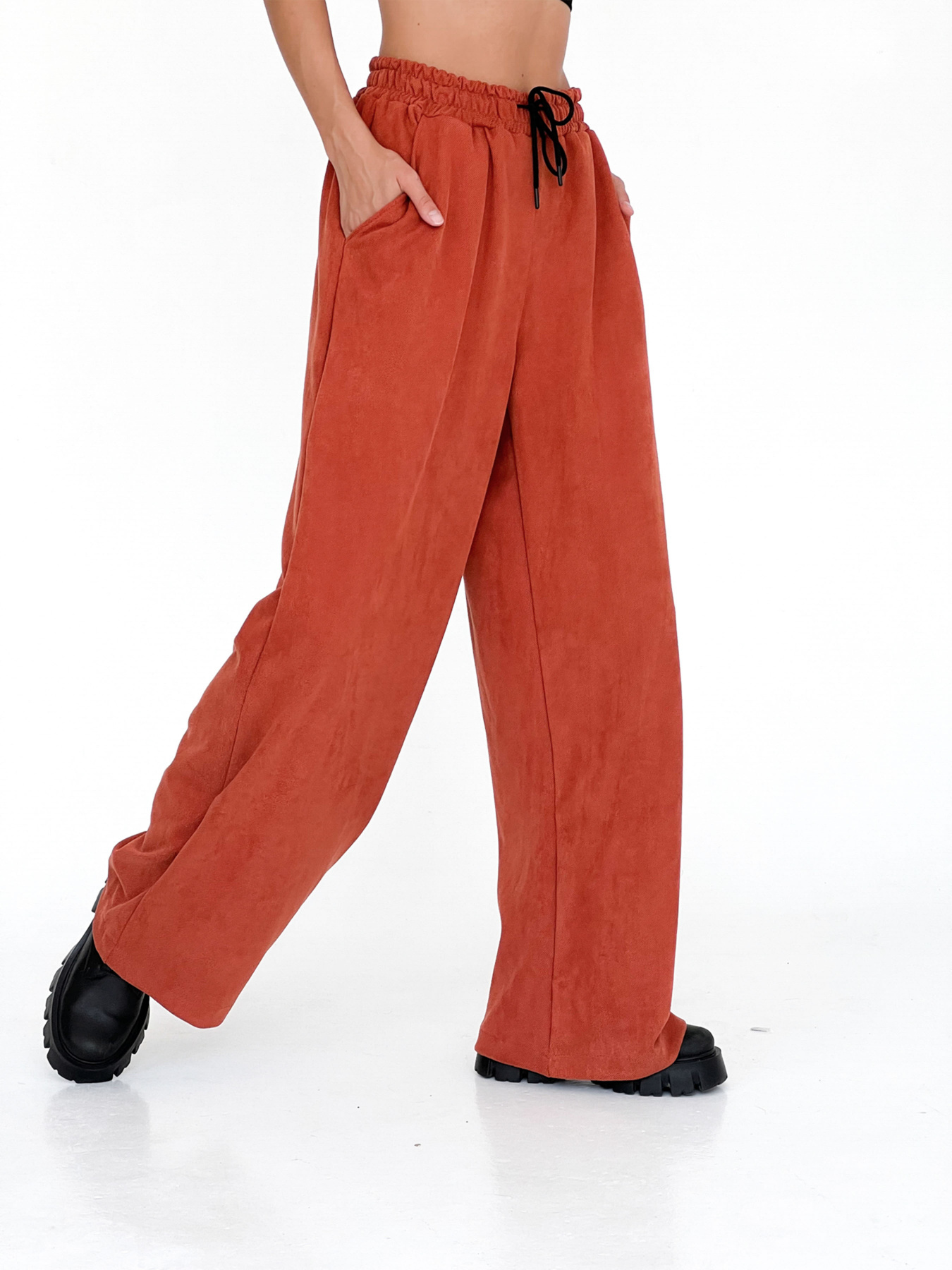 Брюки палаццо IJ модель ij-pants-wide-zamsh-cegla Фото