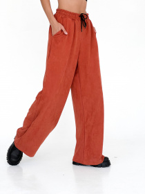 Брюки палаццо IJ модель ij-pants-wide-zamsh-cegla Фото