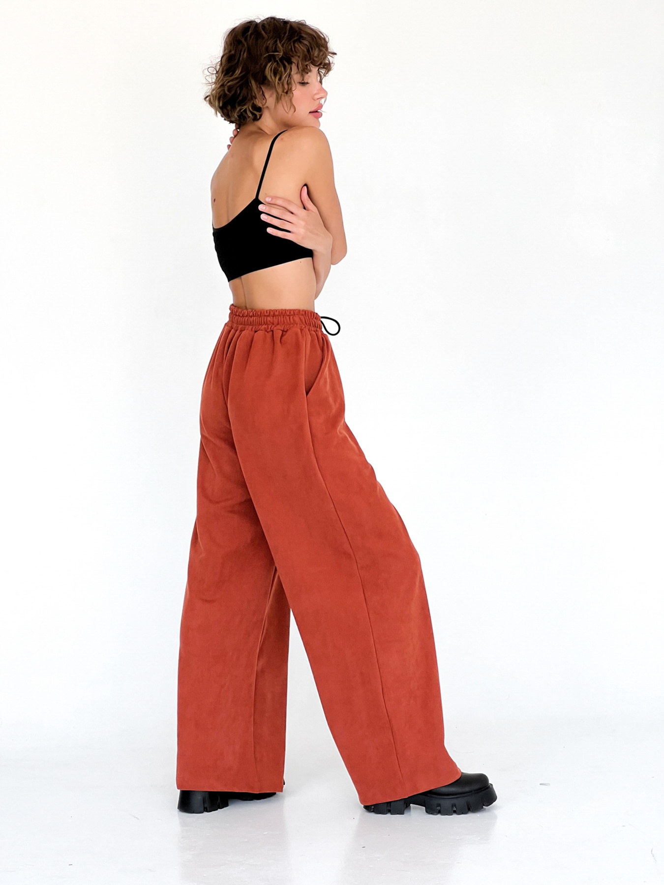 Палаццо IJ модель ij-pants-wide-zamsh-cegla Фото