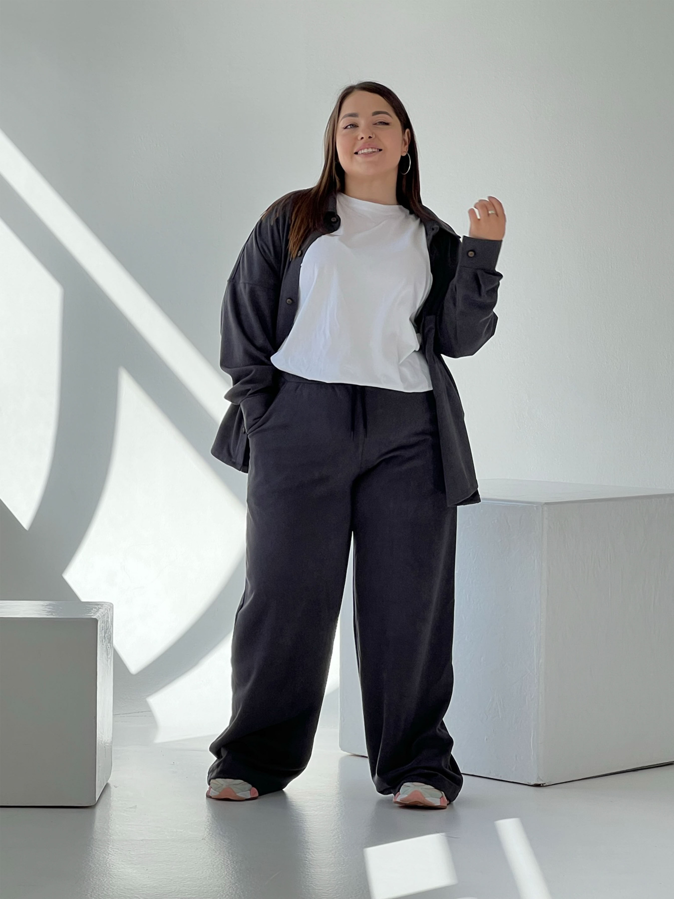 Палаццо IJ модель ij-pants-wide-zamsh-grafit Фото