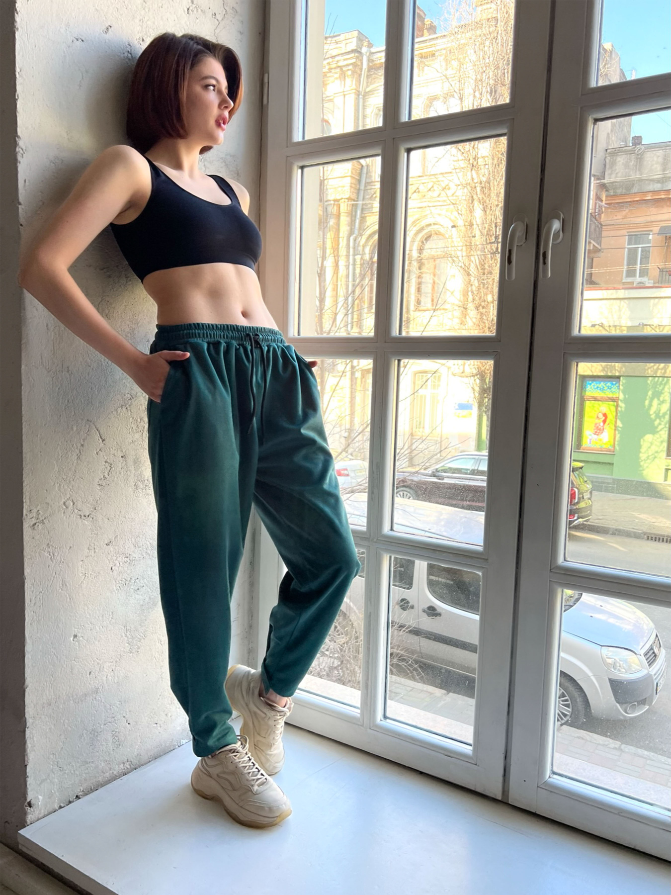 Штани повсякденні IJ модель ij-pants-lip-zamsh-green Фото