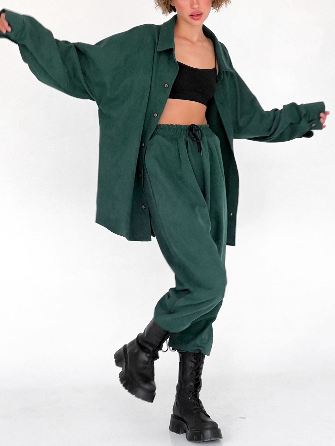 Штани повсякденні IJ модель ij-pants-lip-zamsh-green Фото