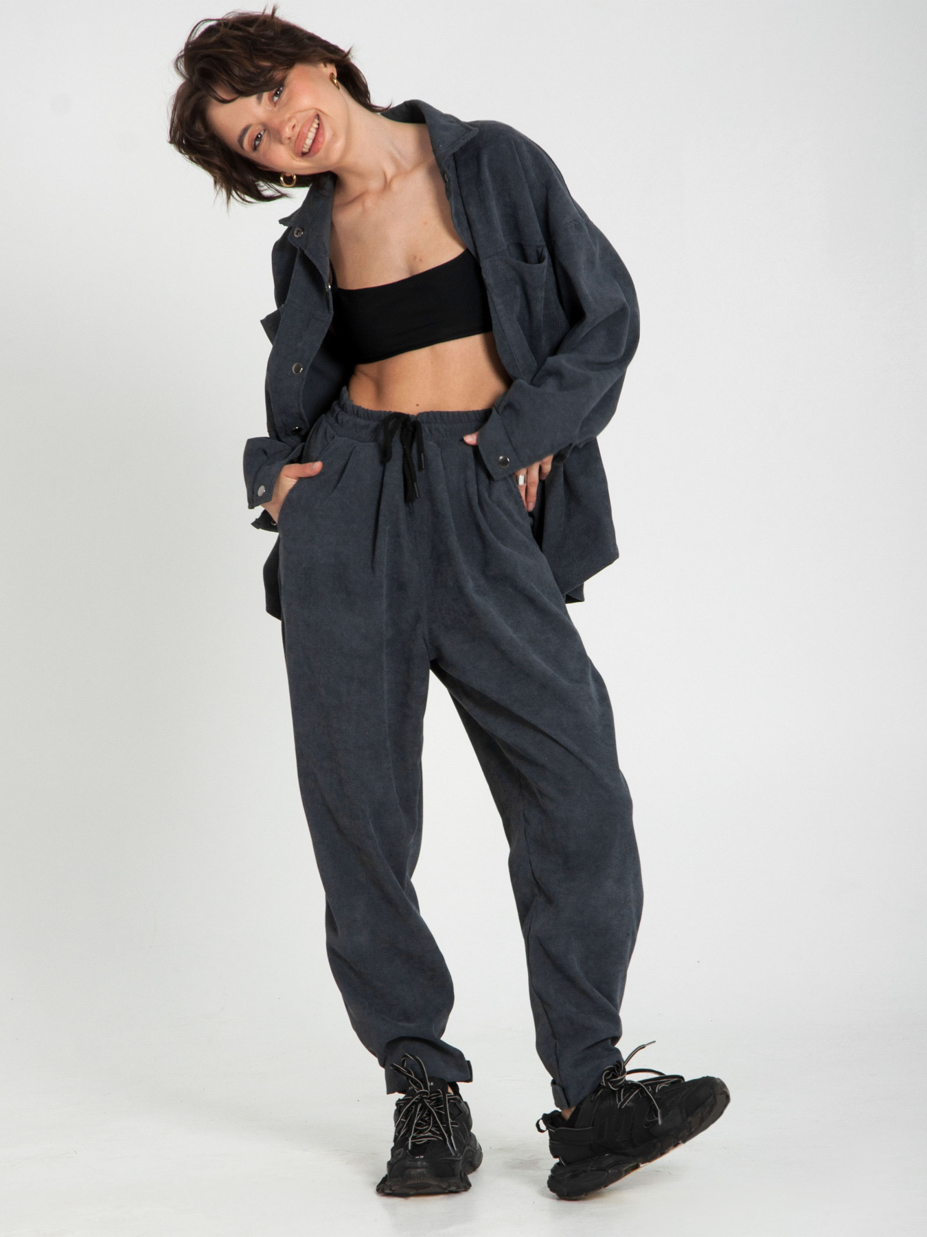 Штани повсякденні IJ модель ij-pants-lip-velvet-grafit Фото