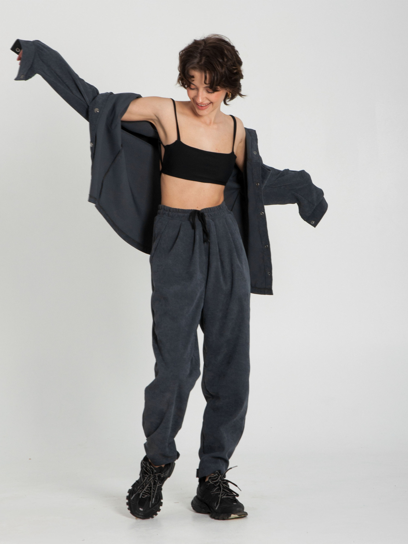 Штани повсякденні IJ модель ij-pants-lip-velvet-grafit Фото