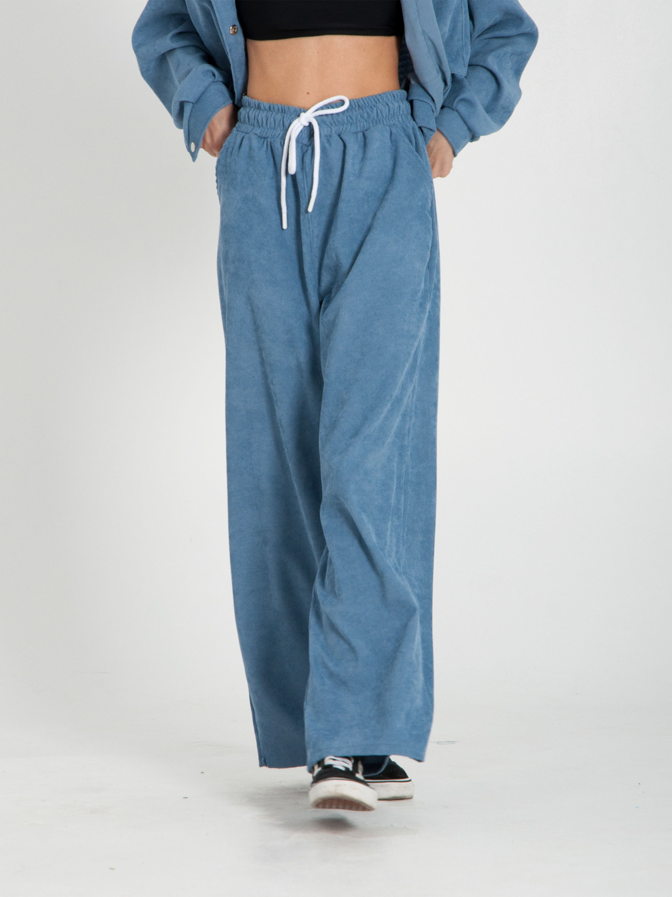 Палаццо IJ модель ij-pants-wide-velvet-blue Фото