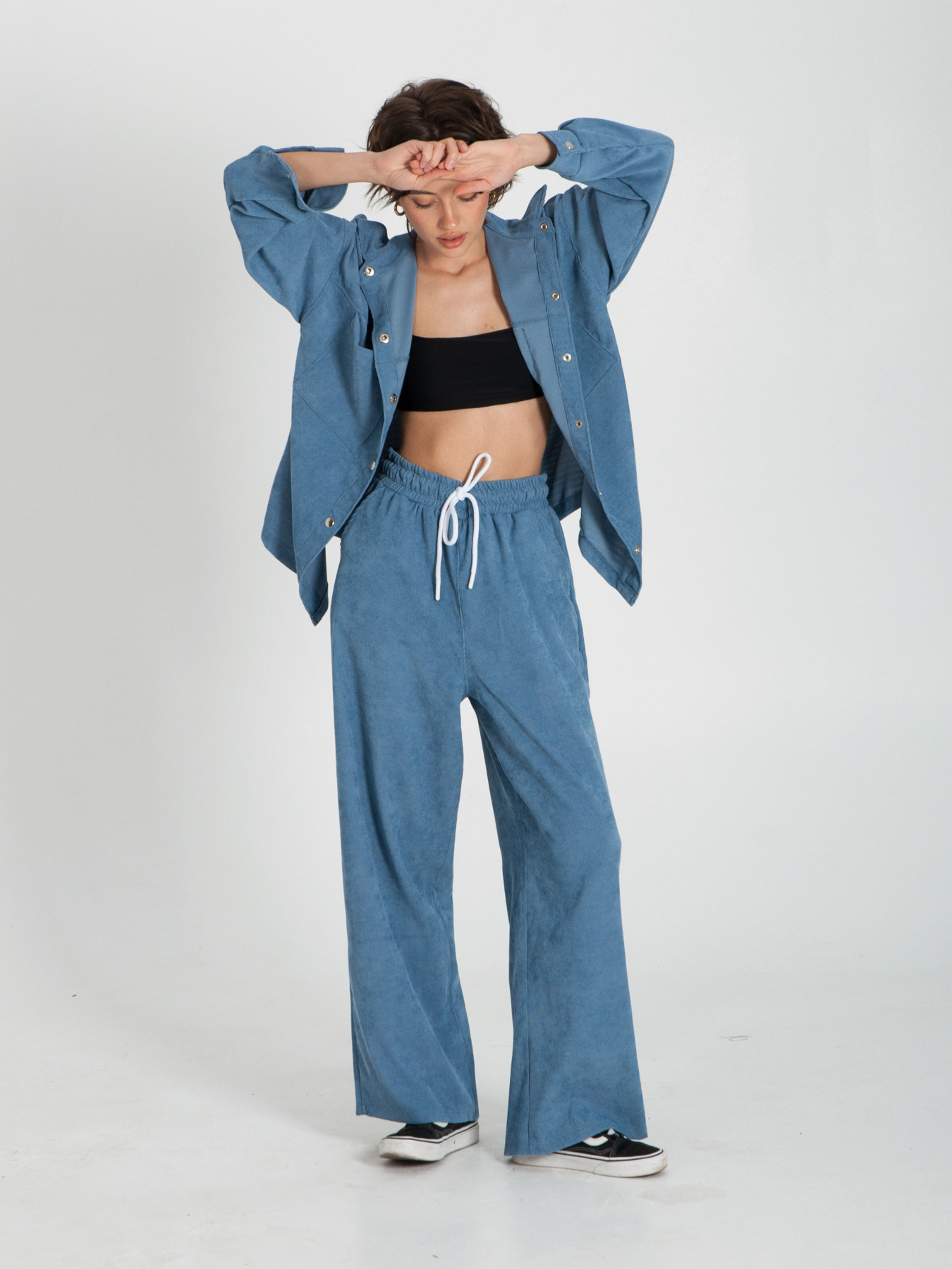 Палаццо IJ модель ij-pants-wide-velvet-blue Фото