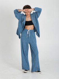 Палаццо IJ модель ij-pants-wide-velvet-blue Фото