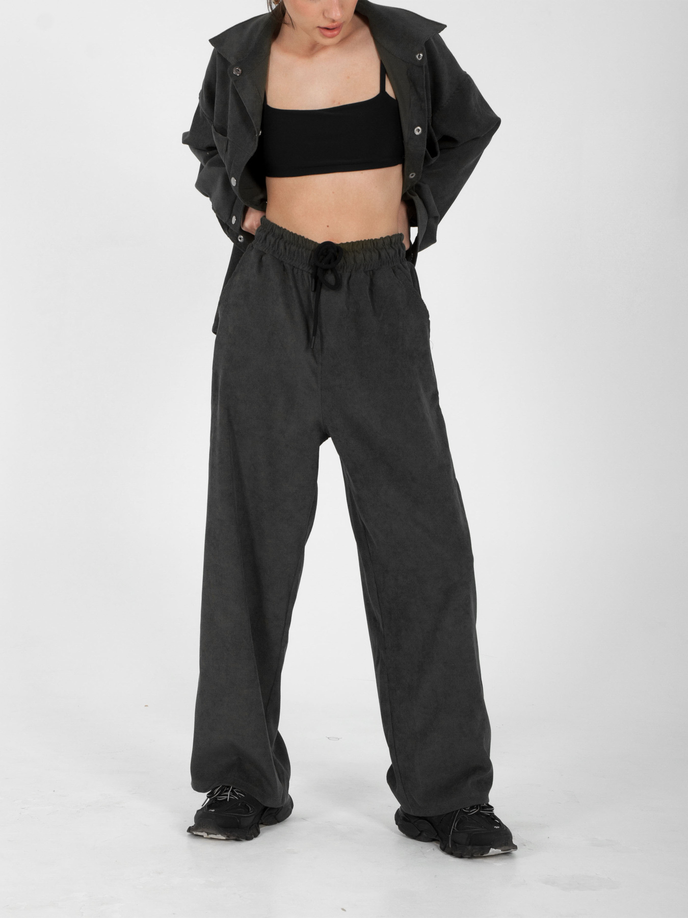 Палаццо IJ модель ij-pants-wide-velvet-grafit Фото