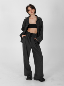 Палаццо IJ модель ij-pants-wide-velvet-grafit Фото