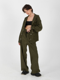 Палаццо IJ модель ij-pants-wide-velvet-haki Фото