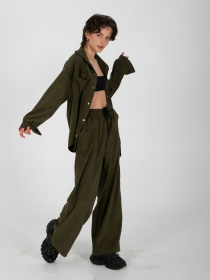 Палаццо IJ модель ij-pants-wide-velvet-haki Фото