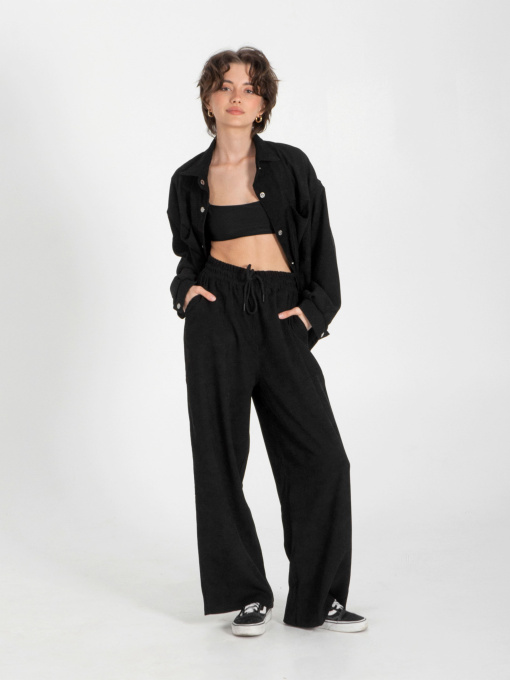 Палаццо IJ модель ij-pants-wide-velvet-black Фото