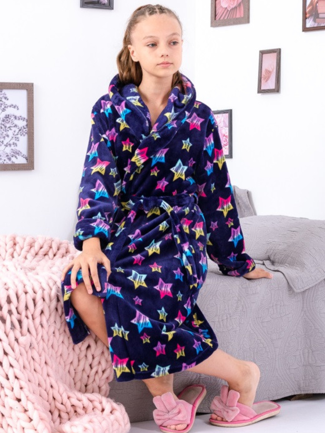 Халат Носи своє модель 6390-035-5-zrki-na-chornilxno-sinxomu Фото