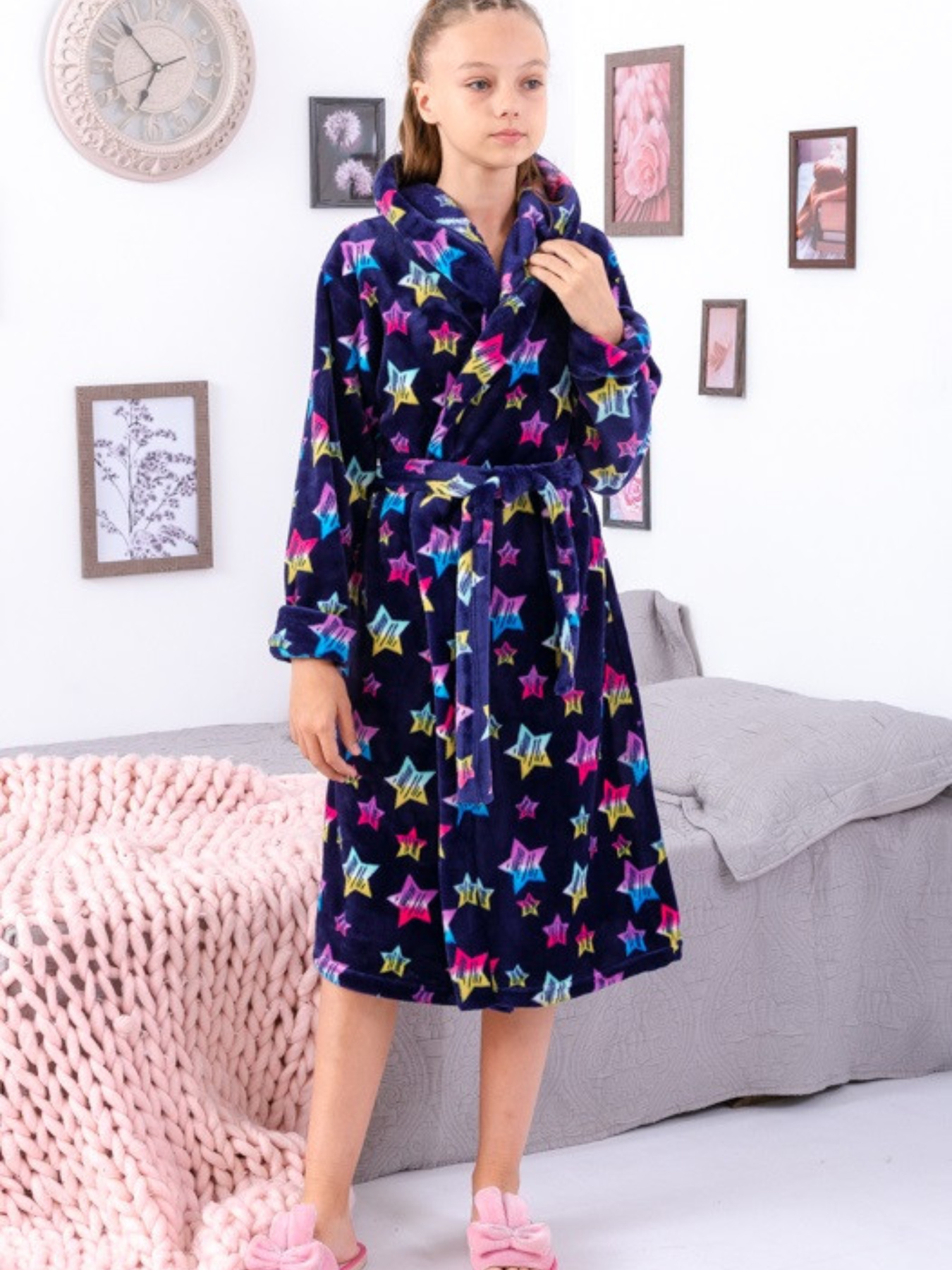 Халат Носи своє модель 6390-035-5-zrki-na-chornilxno-sinxomu Фото