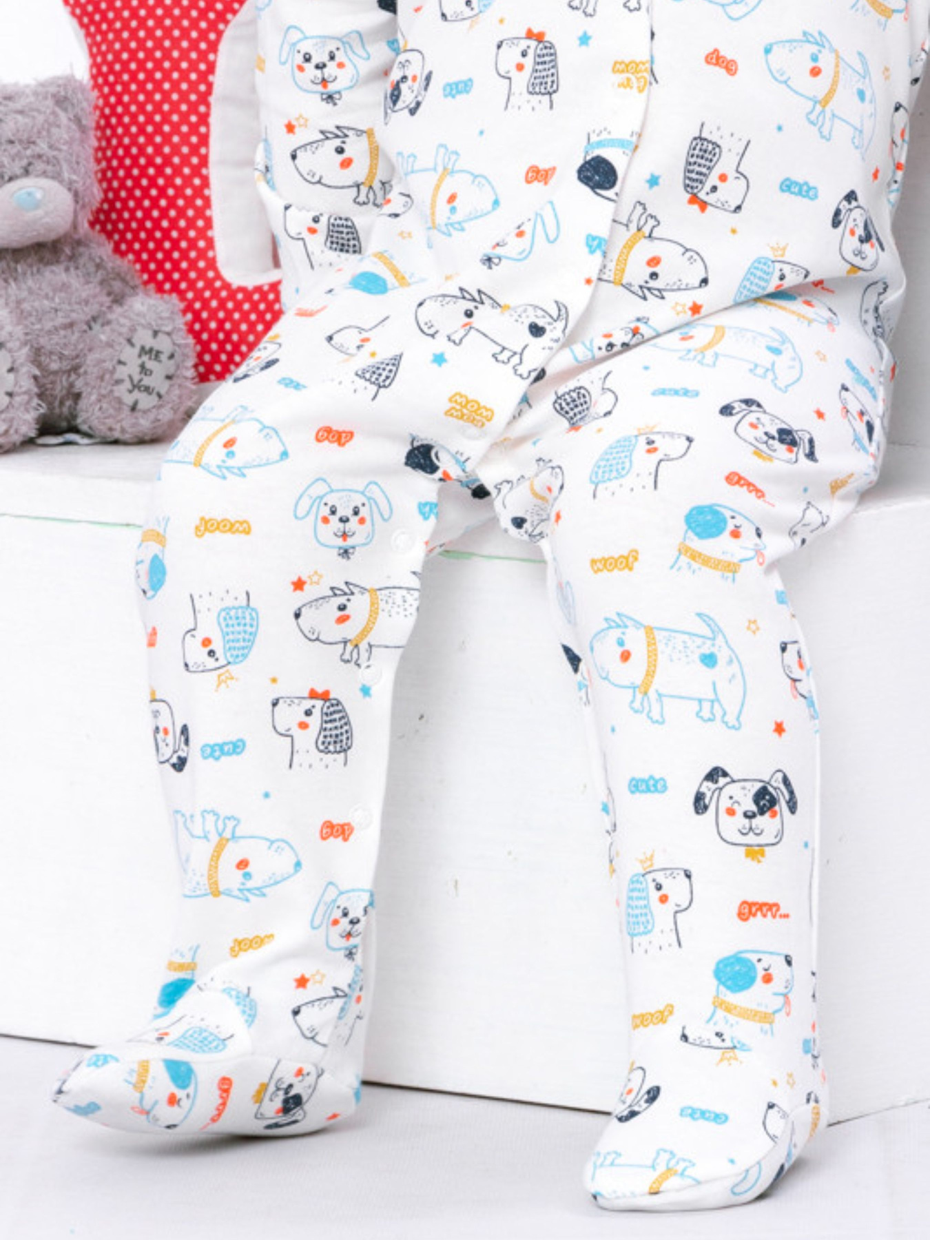 Нательный комбинезон Носи своє модель 5058-024-4-pesiki-molochnij Фото