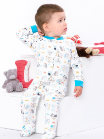 Нательный комбинезон Носи своє модель 5058-024-4-pesiki-molochnij Фото