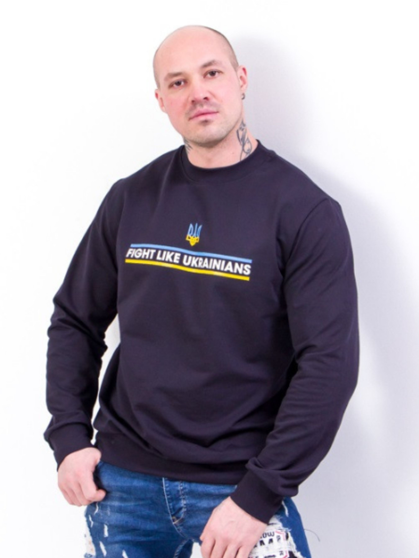 Свитшот Носи своє модель 8167-T-chornilxno-sinj-gerb Фото