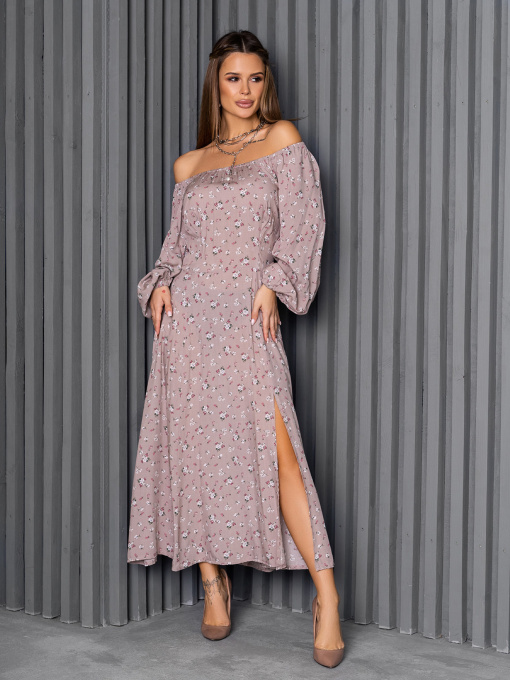 Платье макси ISSA Plus модель 14253_коричневый Фото