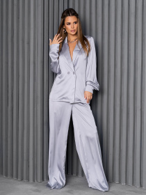 Повседневный костюм ISSA Plus модель 14187_серый Фото