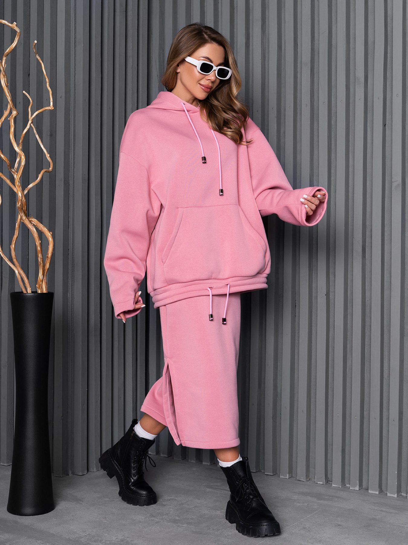 Повсякденний костюм ISSA Plus модель 13662_розовый Фото