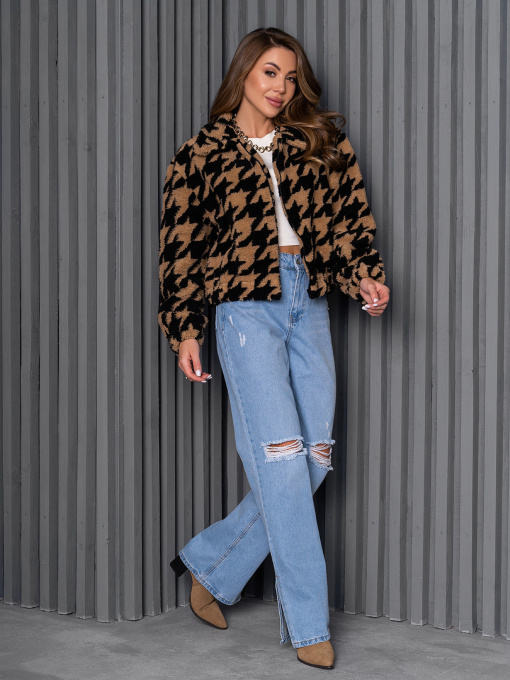 Шуба ISSA Plus Модель 14243_коричневый Фото