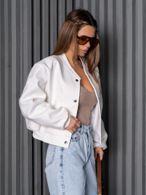 Бомбер ISSA Plus модель 14259_молочный Фото