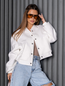 Бомбер ISSA Plus модель 14259_молочный Фото