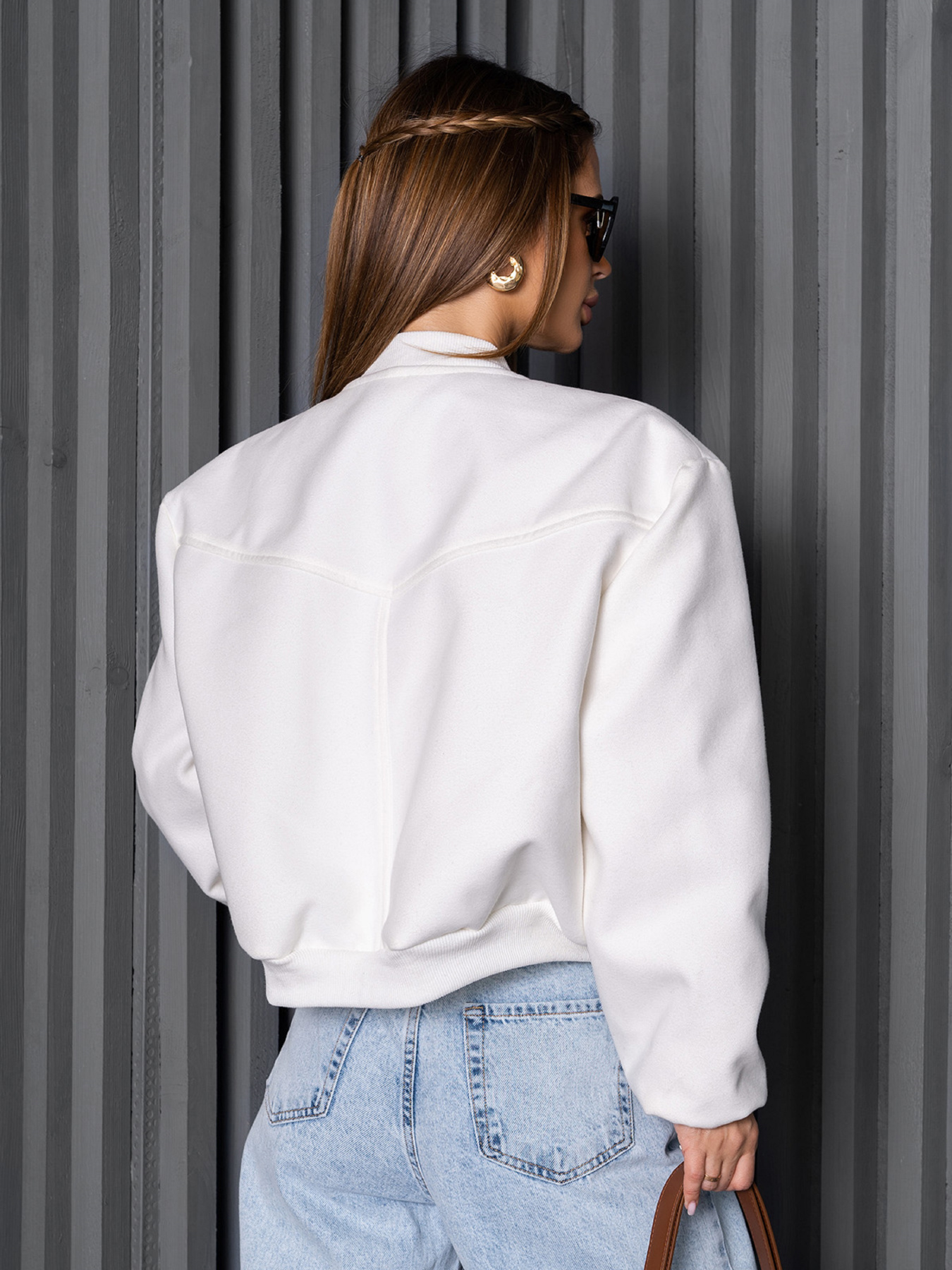 Бомбер ISSA Plus модель 14259_молочный Фото