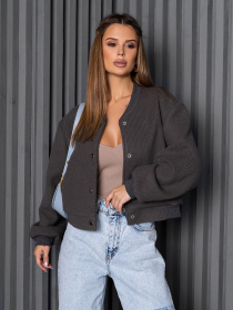 Бомбер ISSA Plus модель 14262_серый Фото