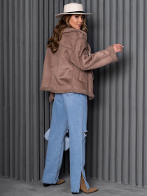 Дубленка ISSA Plus модель 14272_бежевый Дубленка ISSA Plus модель 14272_бежевый Фото