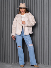 Дубленка ISSA Plus модель 14272_молочный Дубленка ISSA Plus модель 14272_молочный Фото