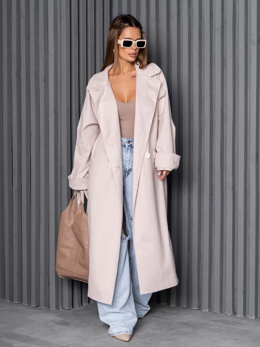 Пальто ISSA Plus модель 14247_молочный Фото