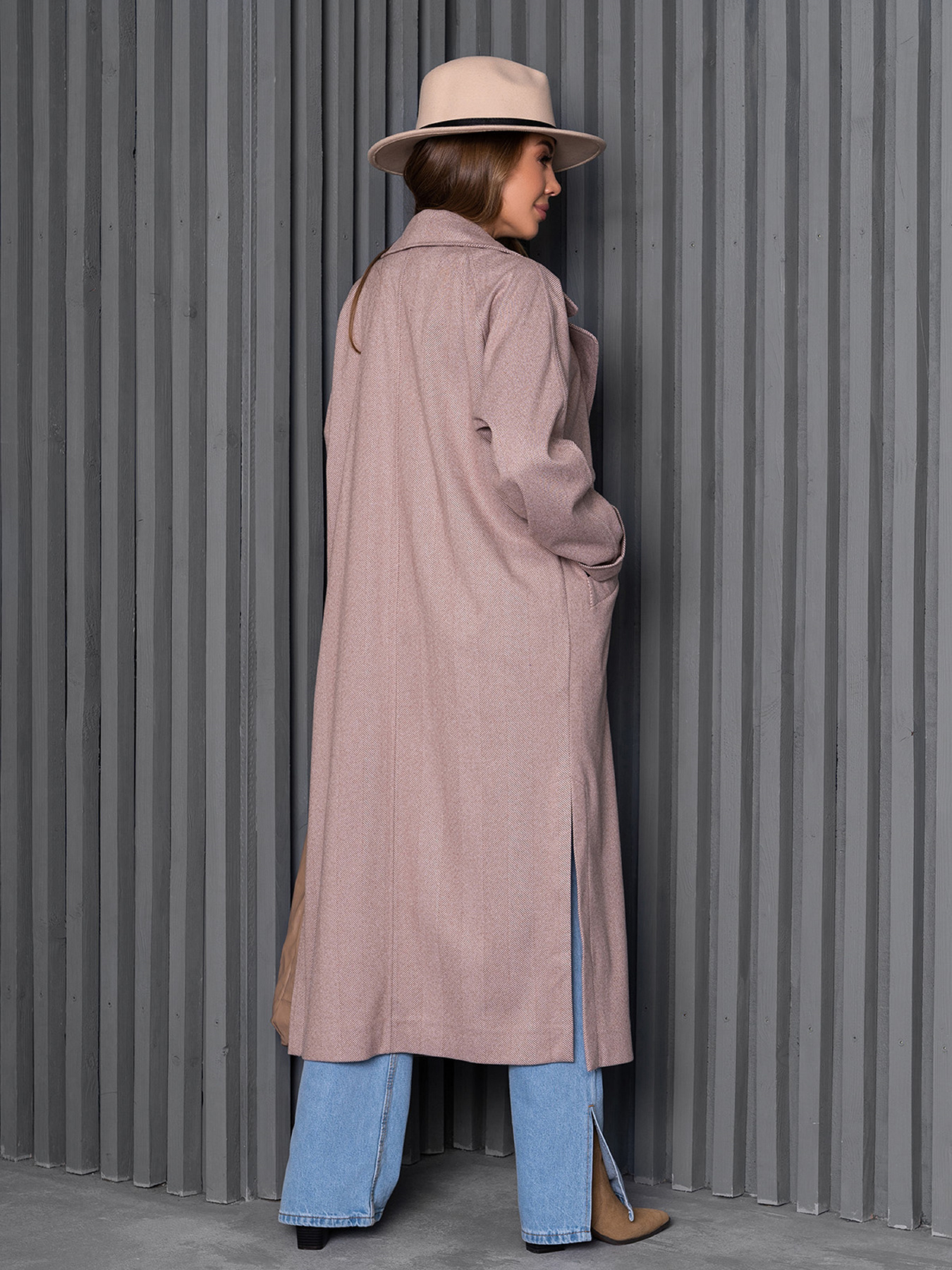 Пальто ISSA Plus модель 14247_бежевый Фото