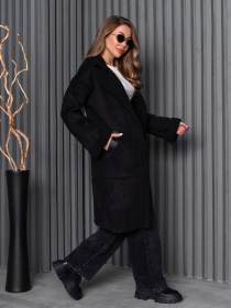 Дубленка ISSA Plus модель 14263_черный Фото