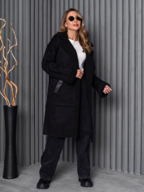 Дубленка ISSA Plus модель 14263_черный Фото