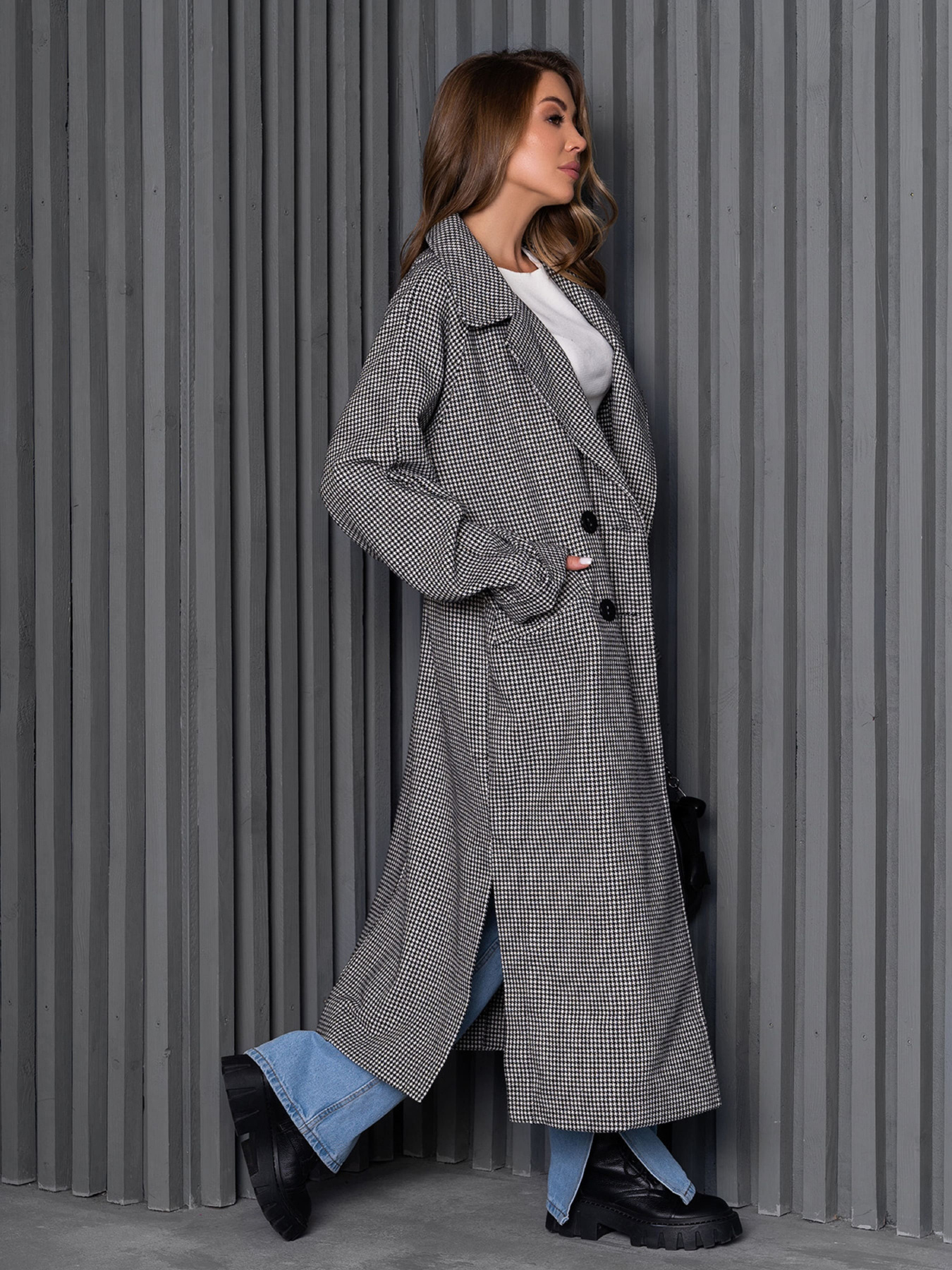 Пальто ISSA Plus модель 14249_мультиколор Пальто ISSA Plus модель 14249_мультиколор Фото