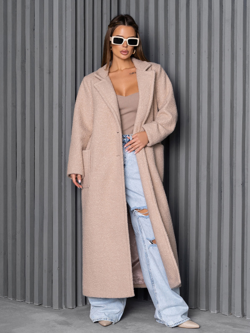 Пальто ISSA Plus модель 14251_бежевый Фото