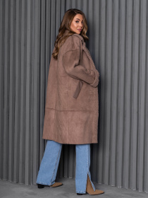 Дубленка ISSA Plus модель 14263_коричневый Фото