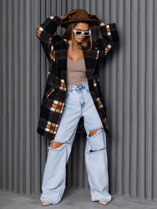 Пальто ISSA Plus модель 14267_мультиколор Фото