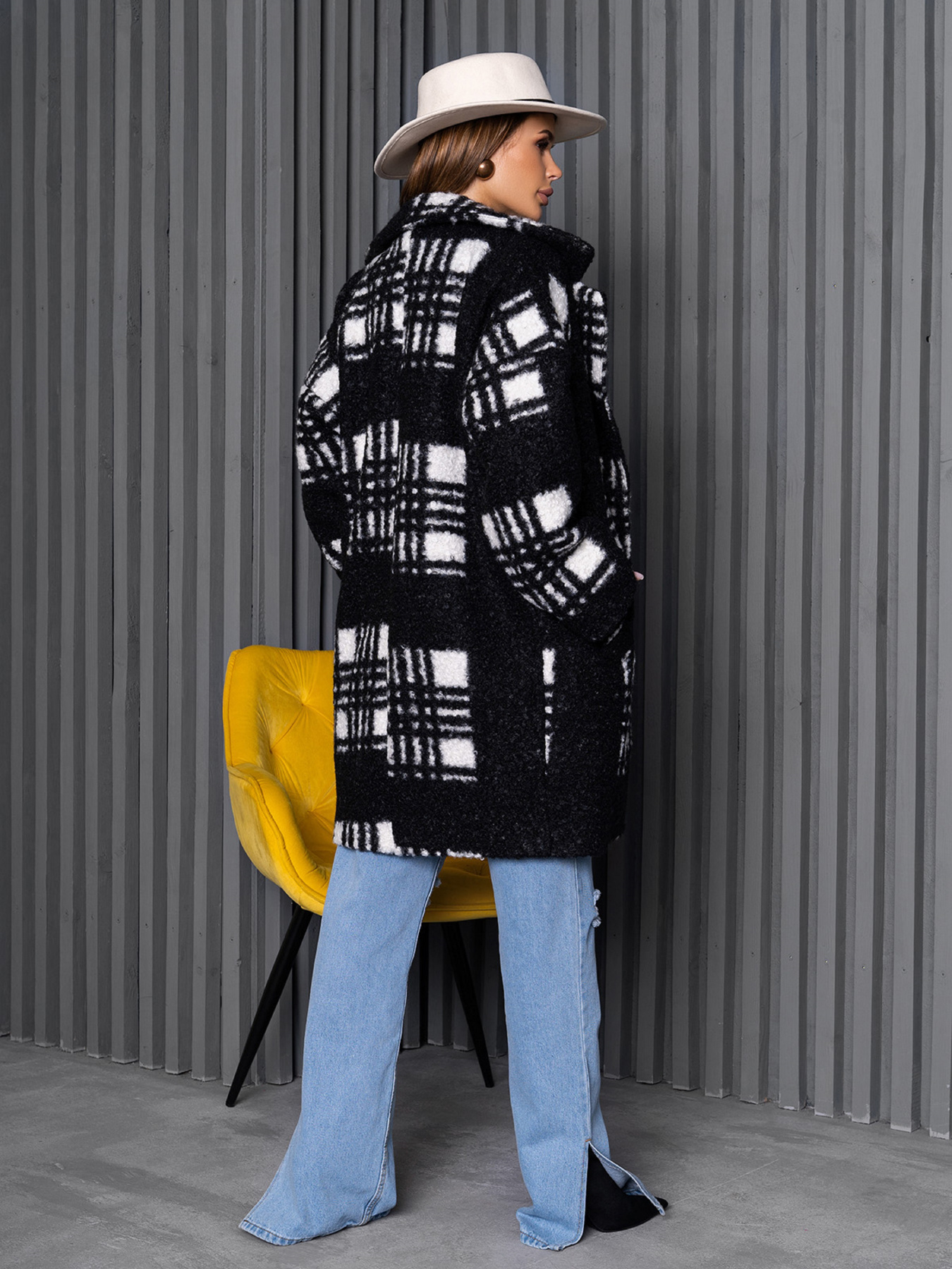 Пальто ISSA Plus модель 14268_мультиколор Фото