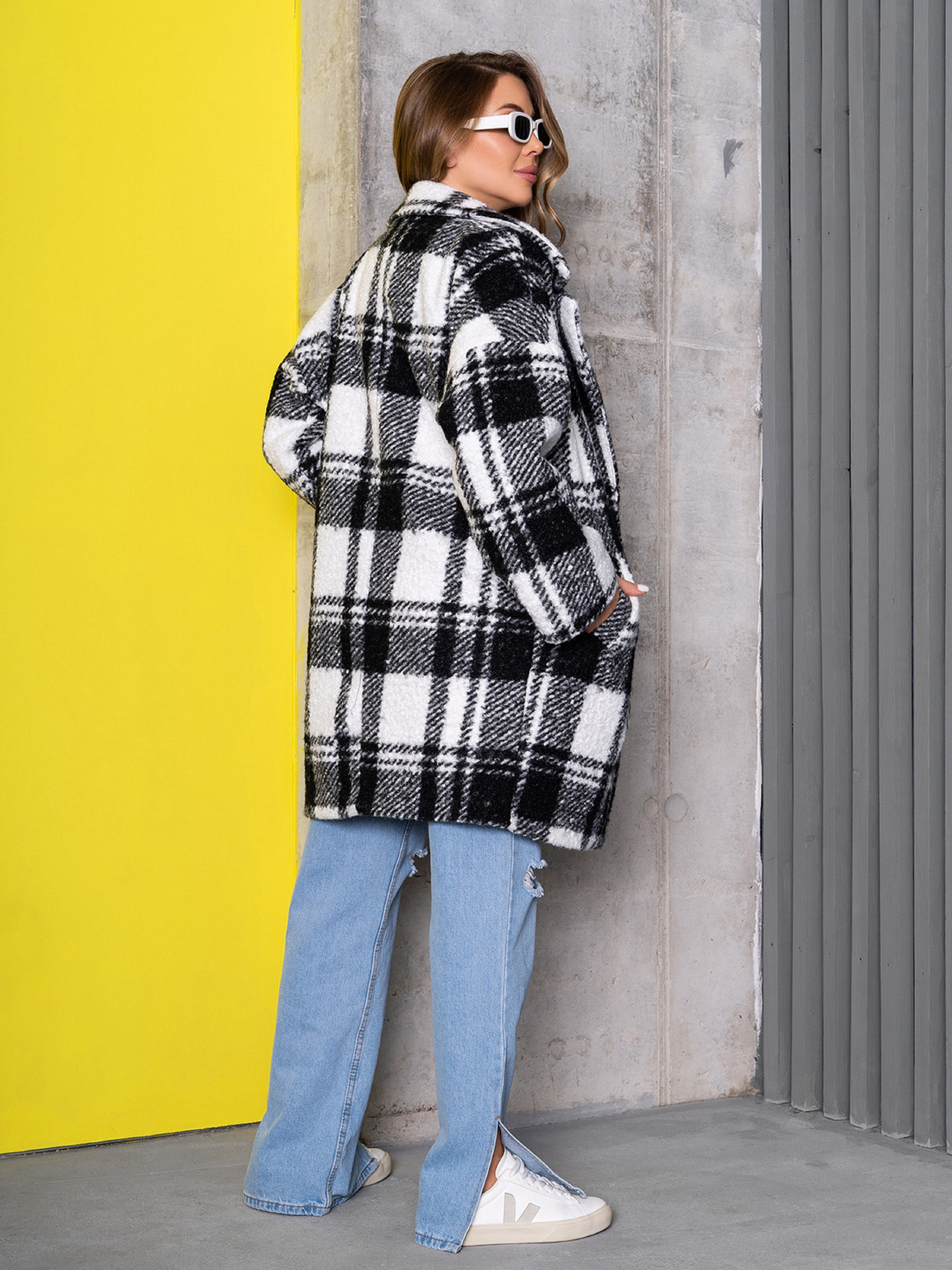 Пальто ISSA Plus модель 14269_мультиколор Фото