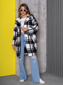 Пальто ISSA Plus модель 14269_мультиколор Фото