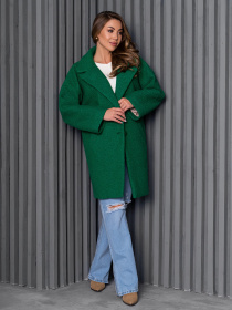 Пальто ISSA Plus модель 14270_зеленый Пальто ISSA Plus модель 14270_зеленый Фото