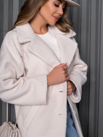 Пальто ISSA Plus модель 14270_молочный Пальто ISSA Plus модель 14270_молочный Фото