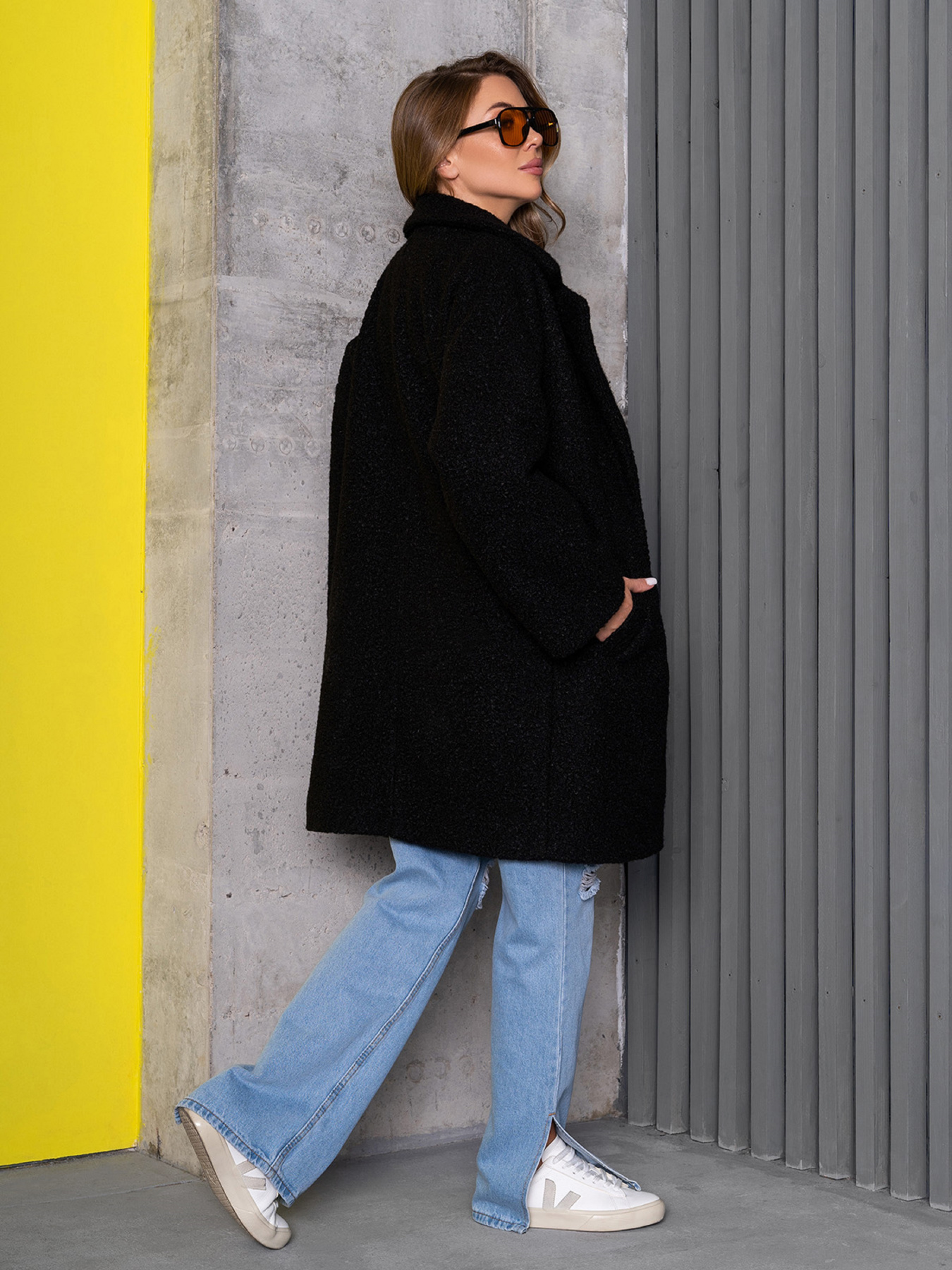 Пальто ISSA Plus модель 14270_черный Фото