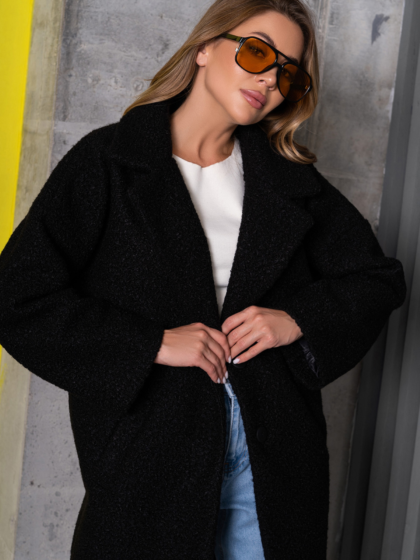 Пальто ISSA Plus модель 14270_черный Фото