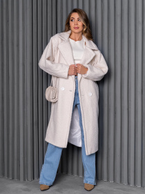 Пальто ISSA Plus модель 14271_молочный Фото